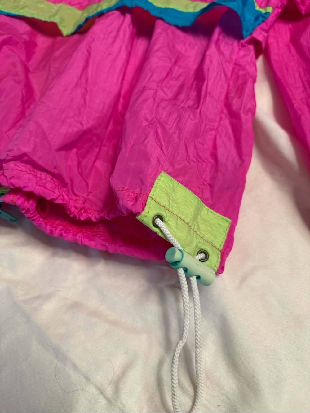 Forrester’s Vintage neon pink teal MEDIUM windbreaker jacket colorblock neon - Picture 7 of 10